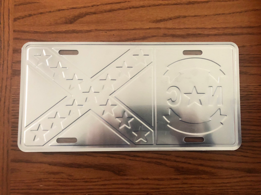 North Carolina Battle Flag License Plate Tag Reverse Side