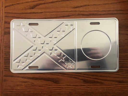 Virginia Battle Flag License Plate Tag embossed aluminum with Virginia State Seal and CSA Battle Flag