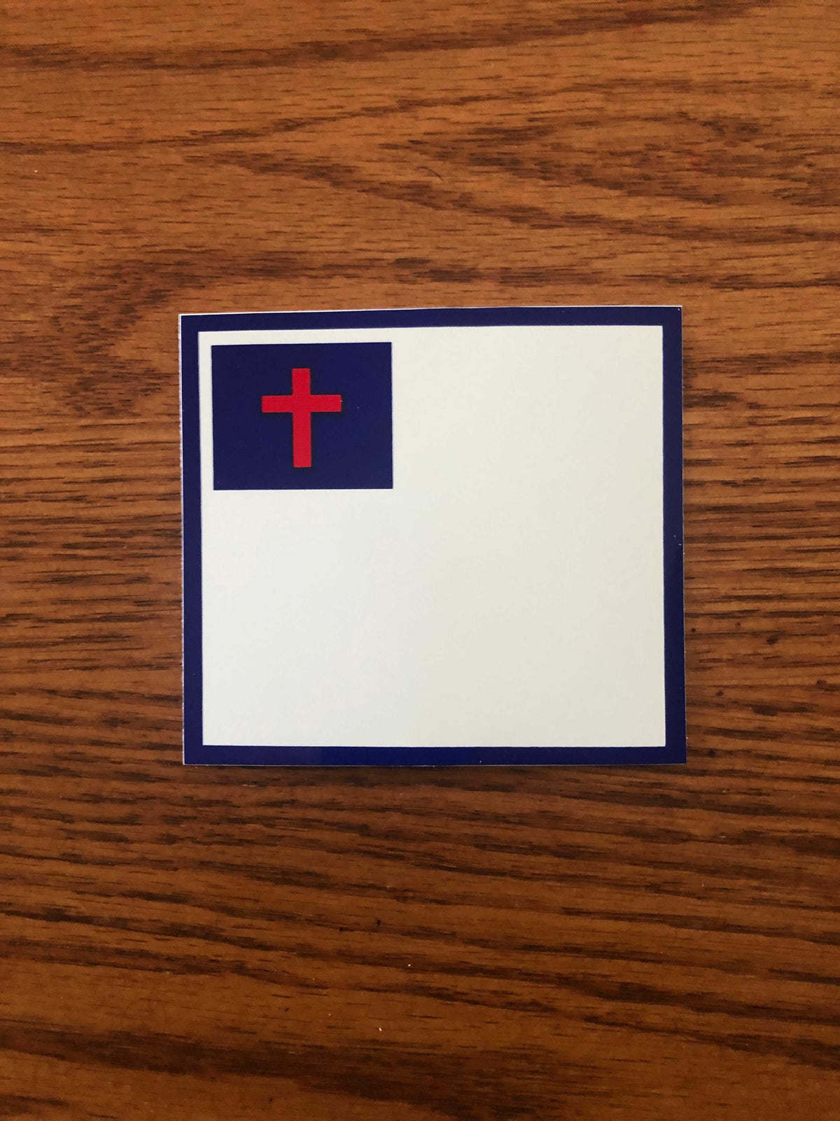 Christian Flag Decal Bumper Sticker on vehicle window with durable weather-resistant adhesive