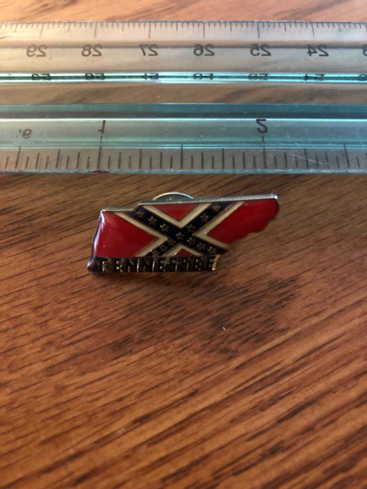 Tennessee Hat Pin metal lapel pin shaped like Tennessee state with silver backing and pin clasp