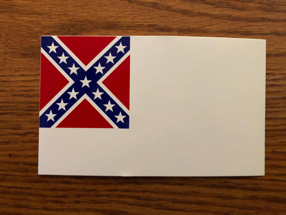 Second National Flag Stainless Banner 3x5 inch decal bumper sticker
