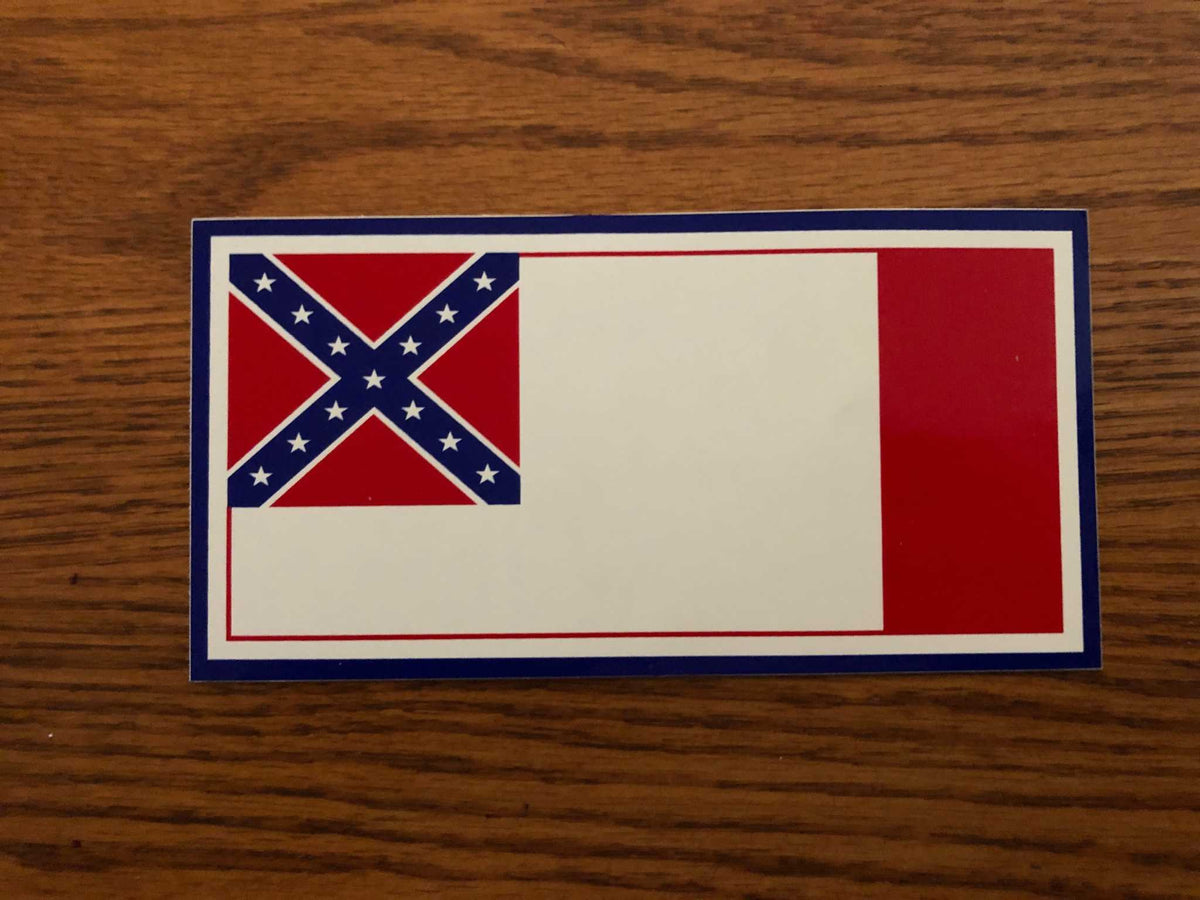 Third National Flag Blood Stained Banner 3x6 inch decal bumper sticker