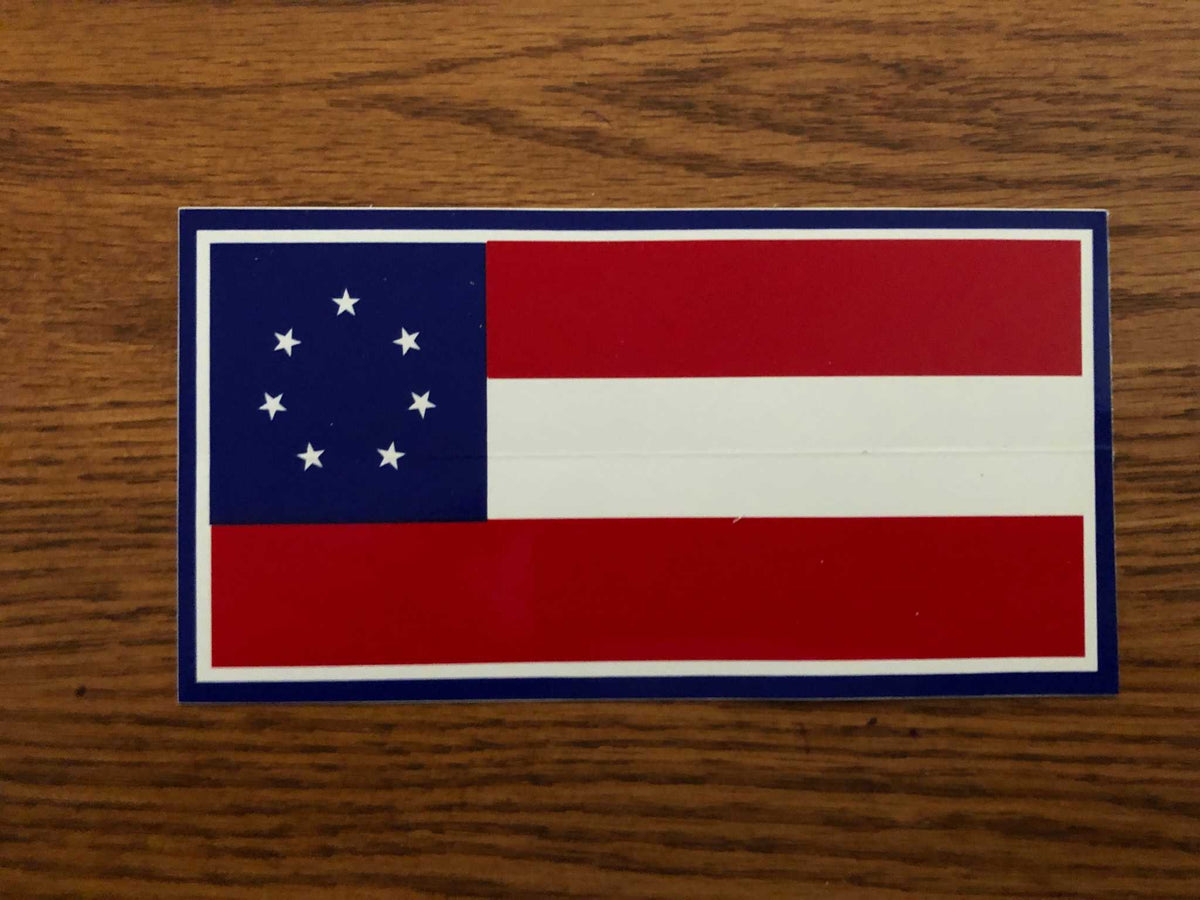 Seven Star First National Flag vinyl decal bumper sticker 3x6 inches weather-resistant easy-remove