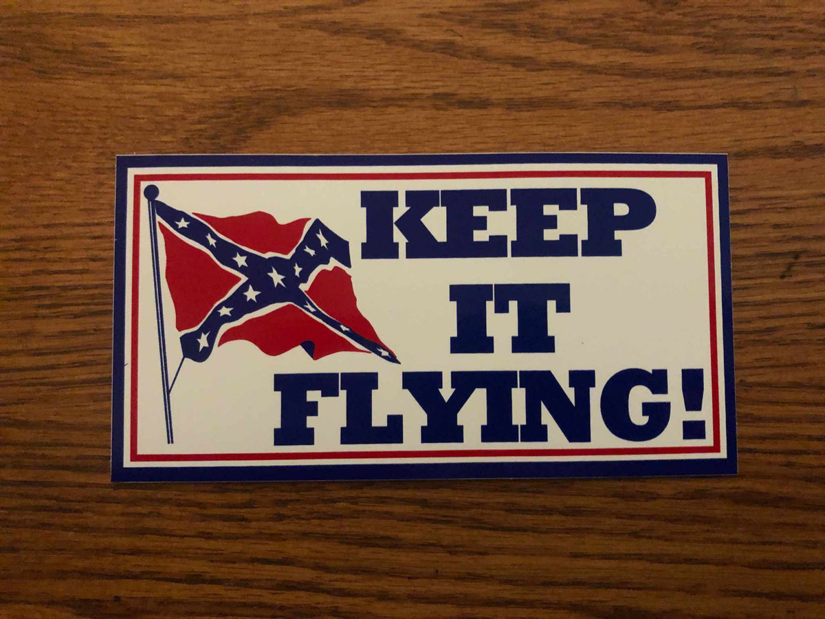 Keep It Flying CSA Battle Flag decal bumper sticker 3x6 inches weatherproof vinyl