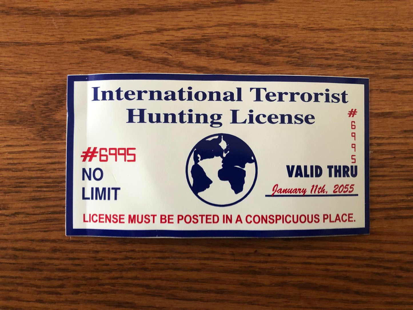 International Terrorist Hunting License