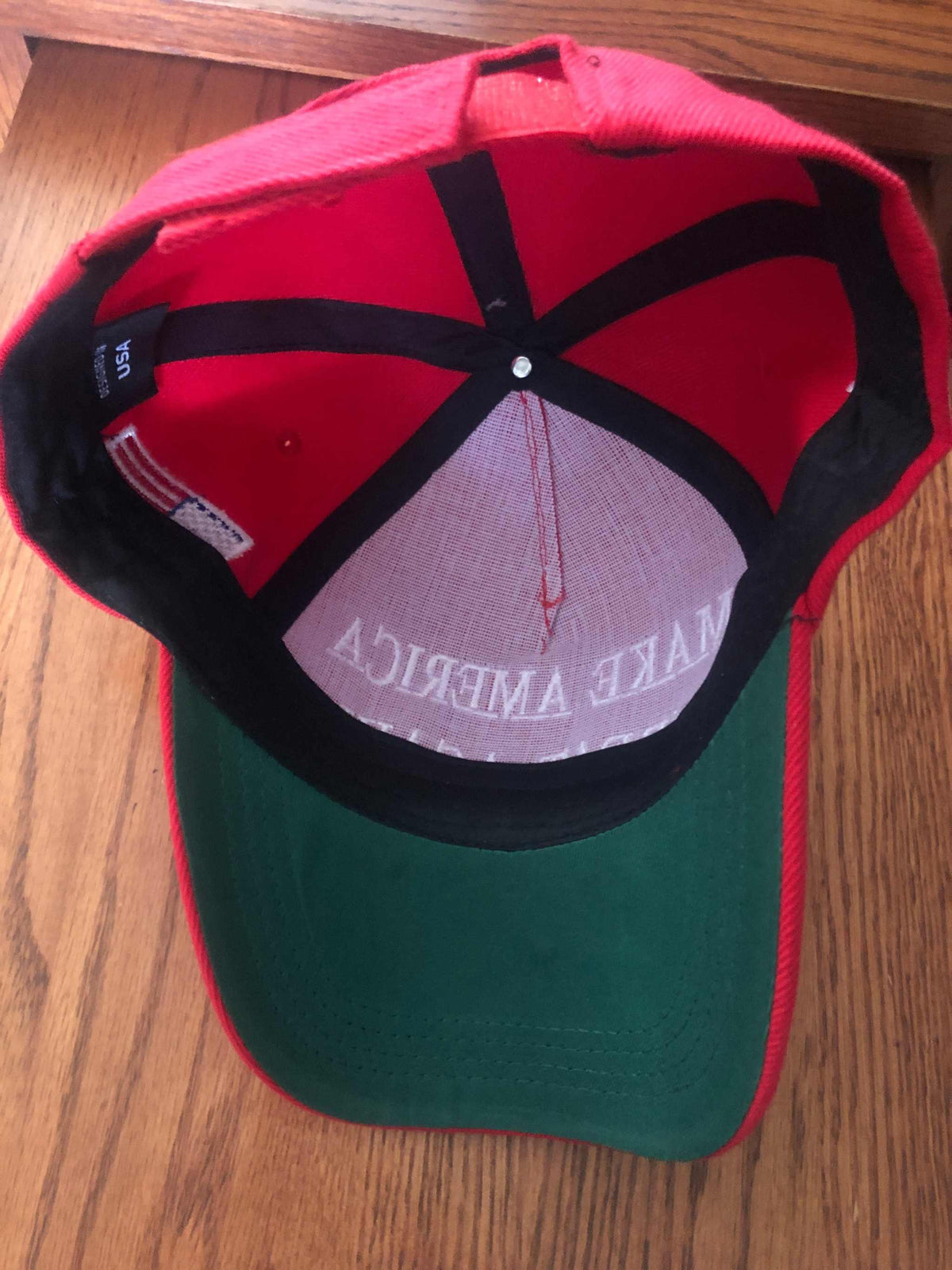 Make America Great Again MAGA embroidered red Trump cap hat with adjustable velcro and patriotic embroidery