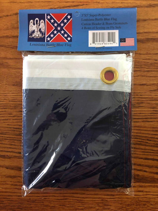 Louisiana Confederate Flag 3x5 feet polyester with brass grommets and reinforced stitching