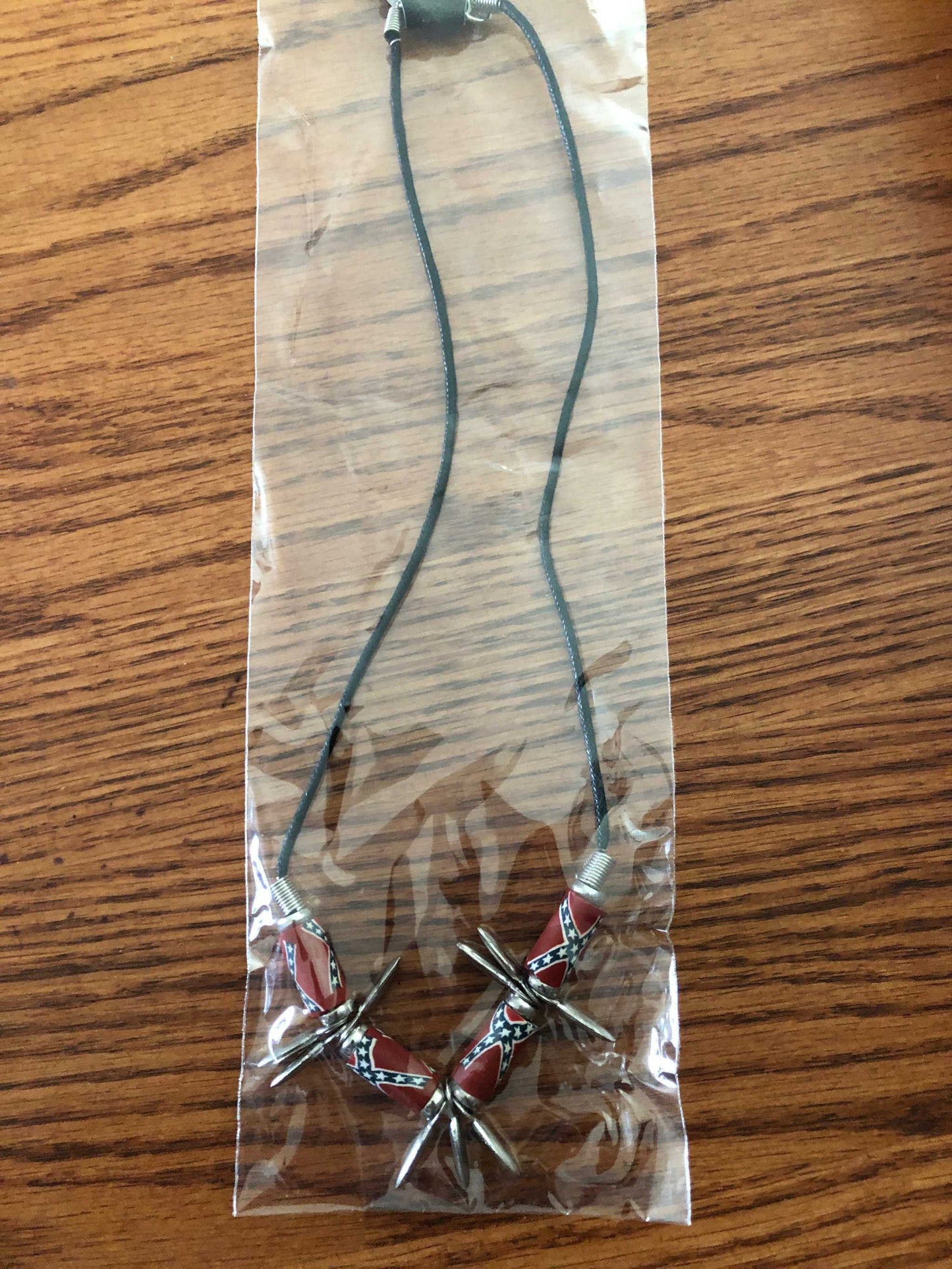 Dixie Necklace with spikes and flag beads showcasing Southern pride jewelry design