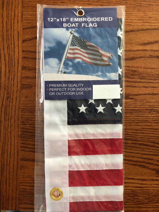 United States US Flag MotorcycleBoat Flag Embroidered 12x18 polyester durable patriotic accessory