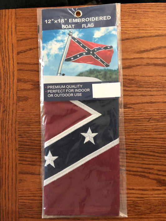 Confederate CSA Rebel Battle Flag MotorcycleBoat Flag Embroidered 12x18 inch polyester with vibrant stitching for motorcycles and boats