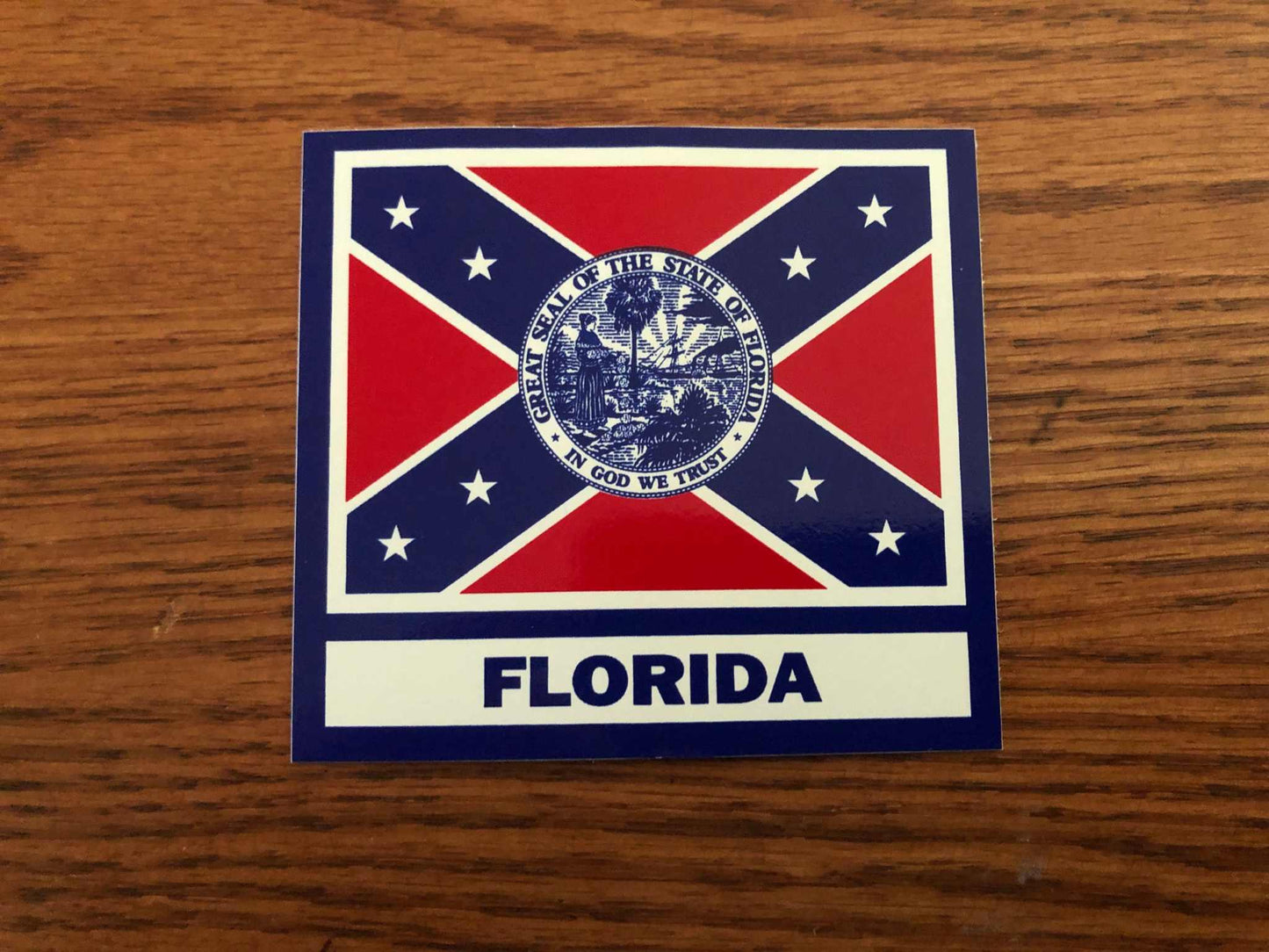 Florida Rebel Battle Flag Decal 3" x 3.25"