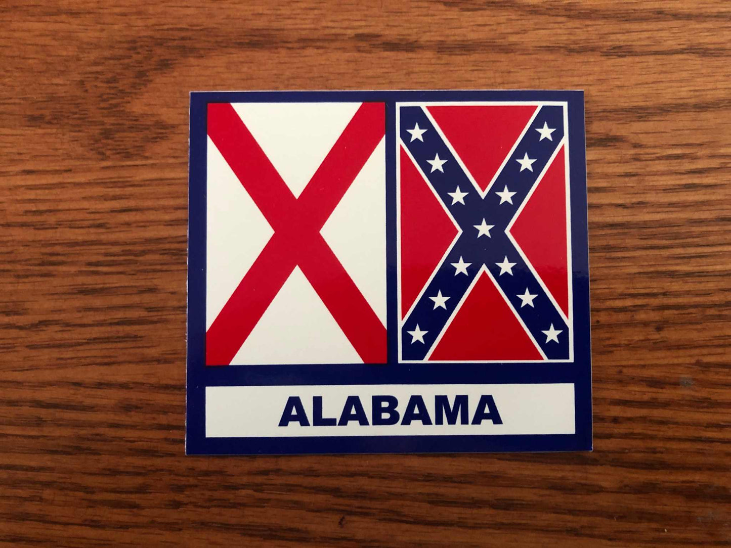 Alabama Flags Decal Bumper Sticker 3" X 3.25"