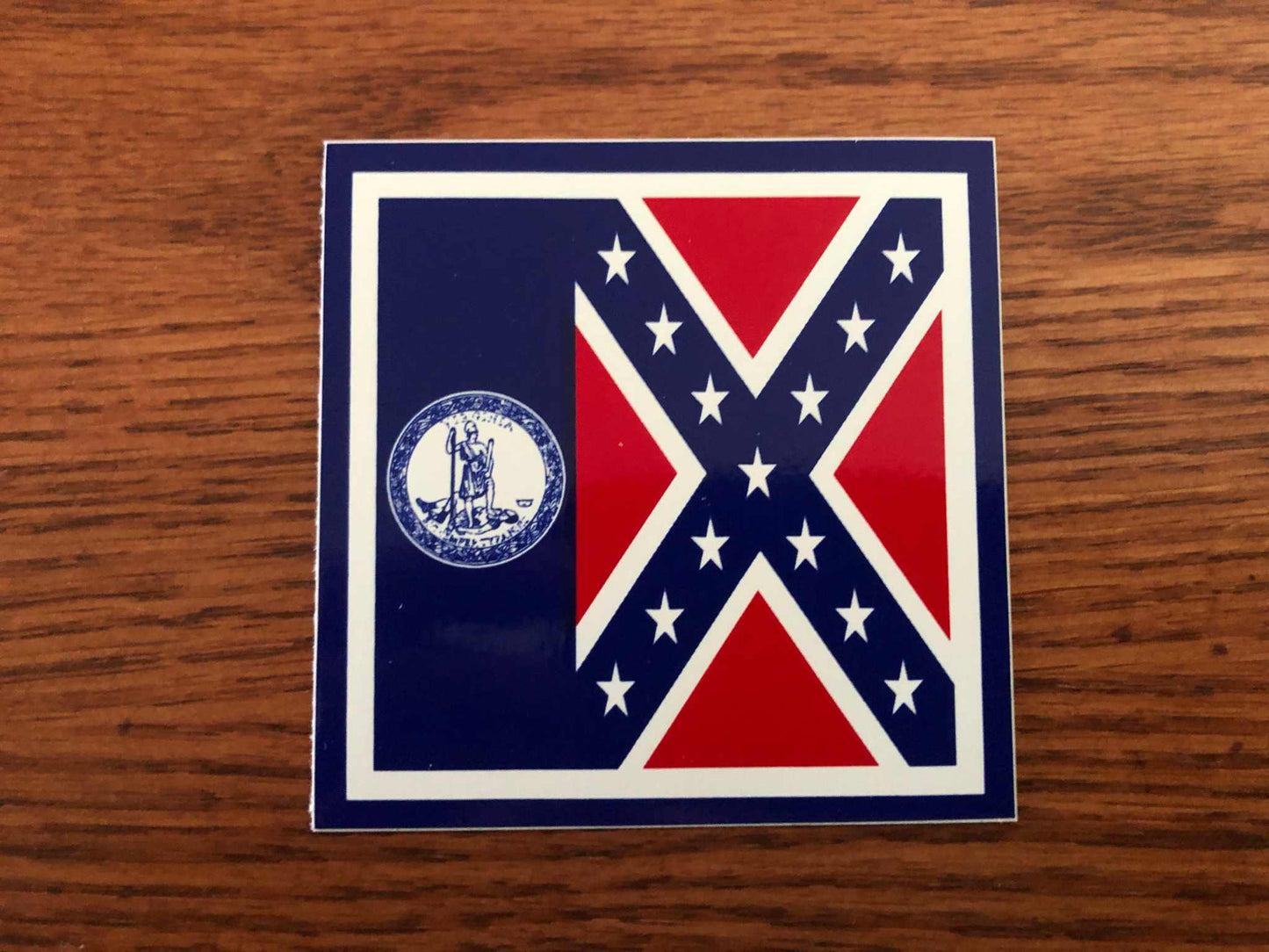 Virginia Rebel Battle Flag Decal Bumper Sticker 3" X 3"