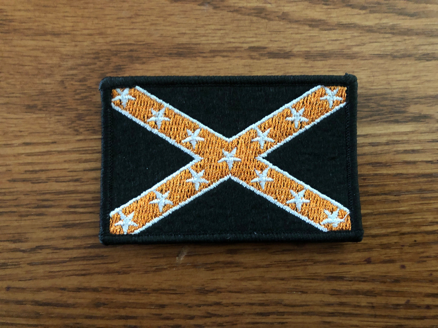 Black & Orange Rebel Battle Flag Patch