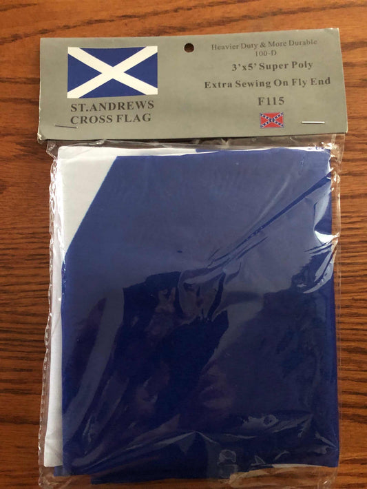 Scotland St Andrews Flag 3x5 feet polyester with Saltire cross, durable and weather-resistant for outdoor display