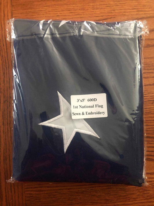 7 Seven Star First National CSA Sewn and Embroidered 600D Nylon Flag displaying Confederate stars and bars design, 3x5 feet