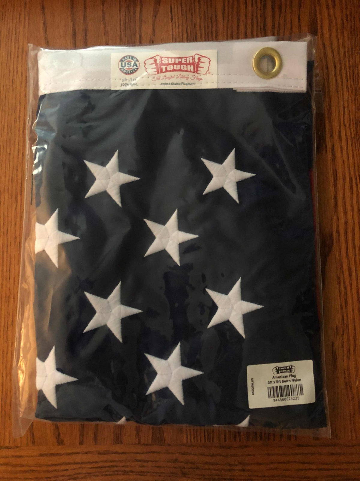 Made in USA American Flag 3x5 nylon sewn and embroidered with brass grommets