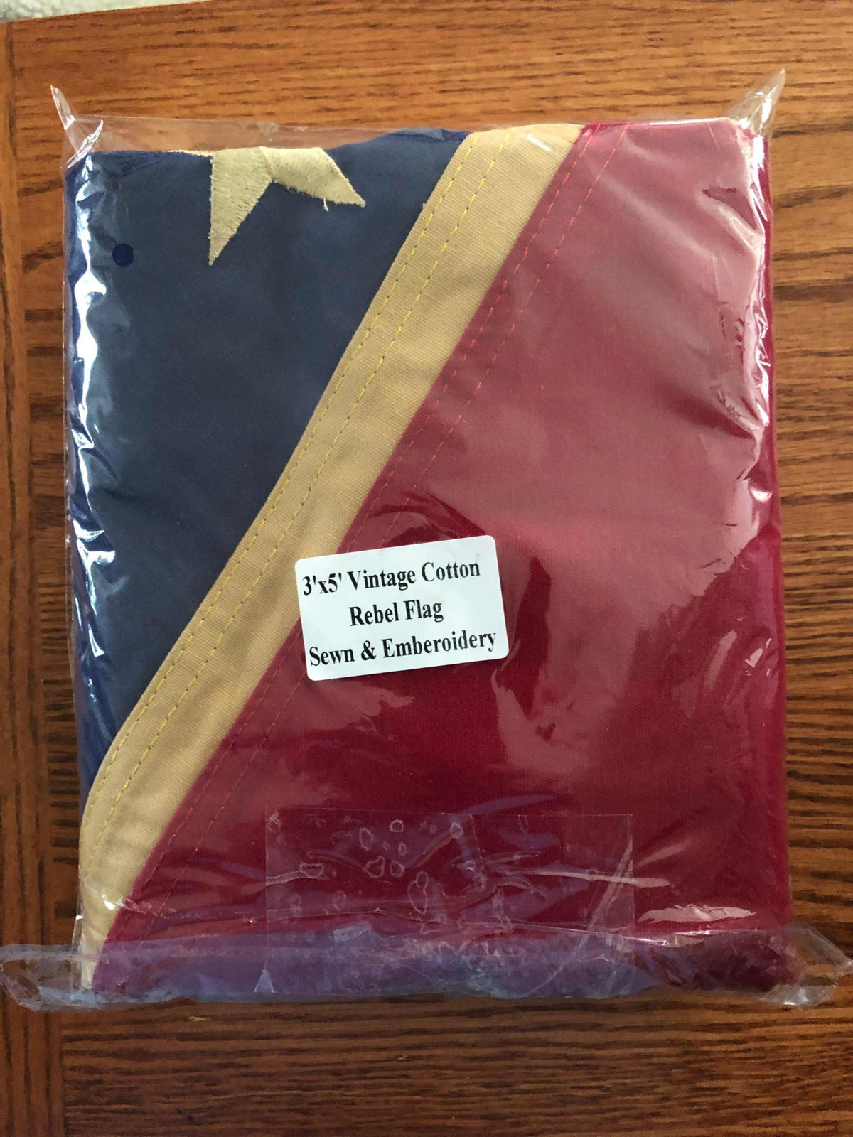 CSA Vintage Design Rebel Battle Flag Cotton 3x5 feet sewn and embroidered with brass grommets