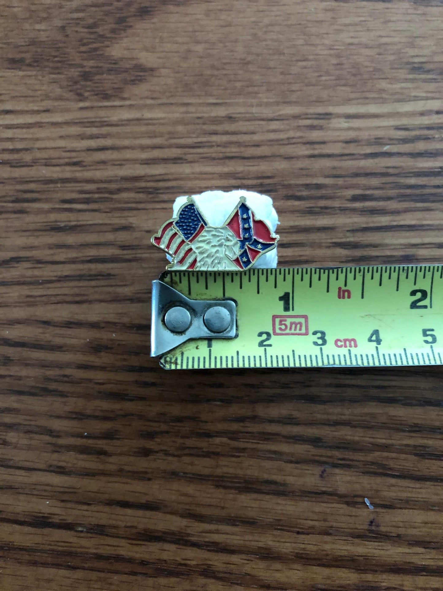 USA-CSA Crossed Flags with Eagle Hat Pin featuring gold-tone eagle and crossed flags design