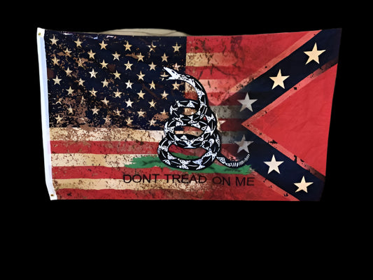 USA-CSA Battle Fade-in Hybrid Don't Tread On Me Flag