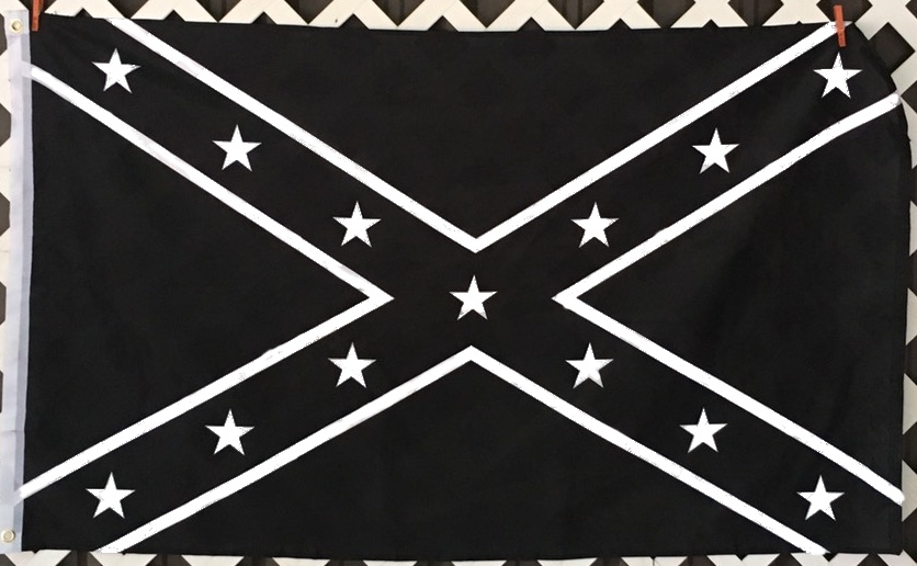 Black and White No Quarter Rebel Battle Flag 3x5 polyester banner with reinforced stitching and brass grommets