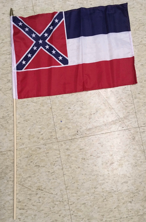 Old Mississippi State Flag 12" x 18" Stick Flag