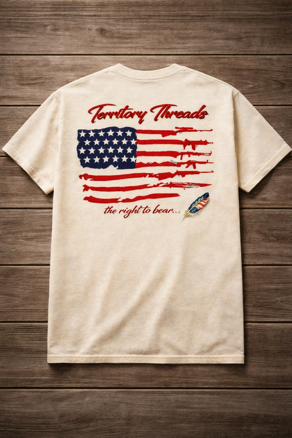 Territory Threads Right to Bear Short Sleeve Premium T-Shirt 100% Ring-spun Cotton