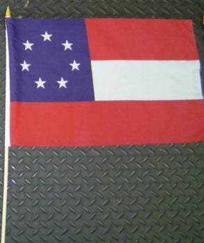 7 Star 1st CSA National Flag Stars and Bars 12" x 18" Stick Flag