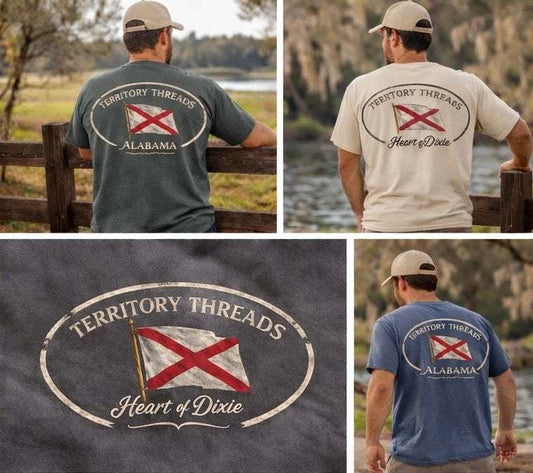 Alabama Flag Heart of Dixie Short Sleeve Premium T-Shirt