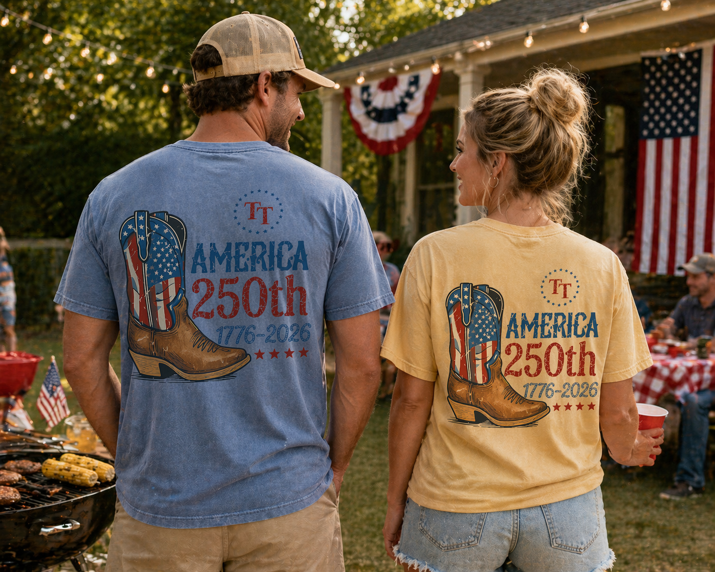America 250th Boot Design Short Sleeve Premium T-Shirt 