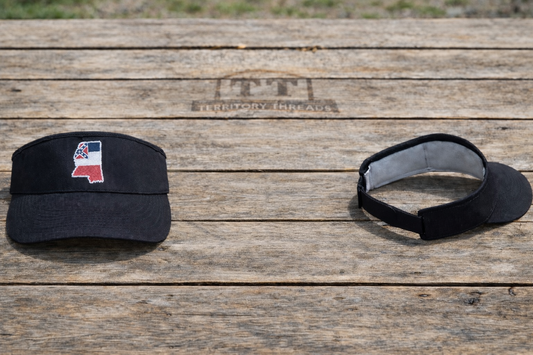 Embroidered Old Mississippi Black Golf Visor