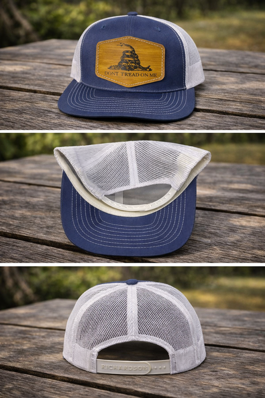 Denim Mesh Back Hat Cap with Dont Tread On Me Leather Patch 3 views