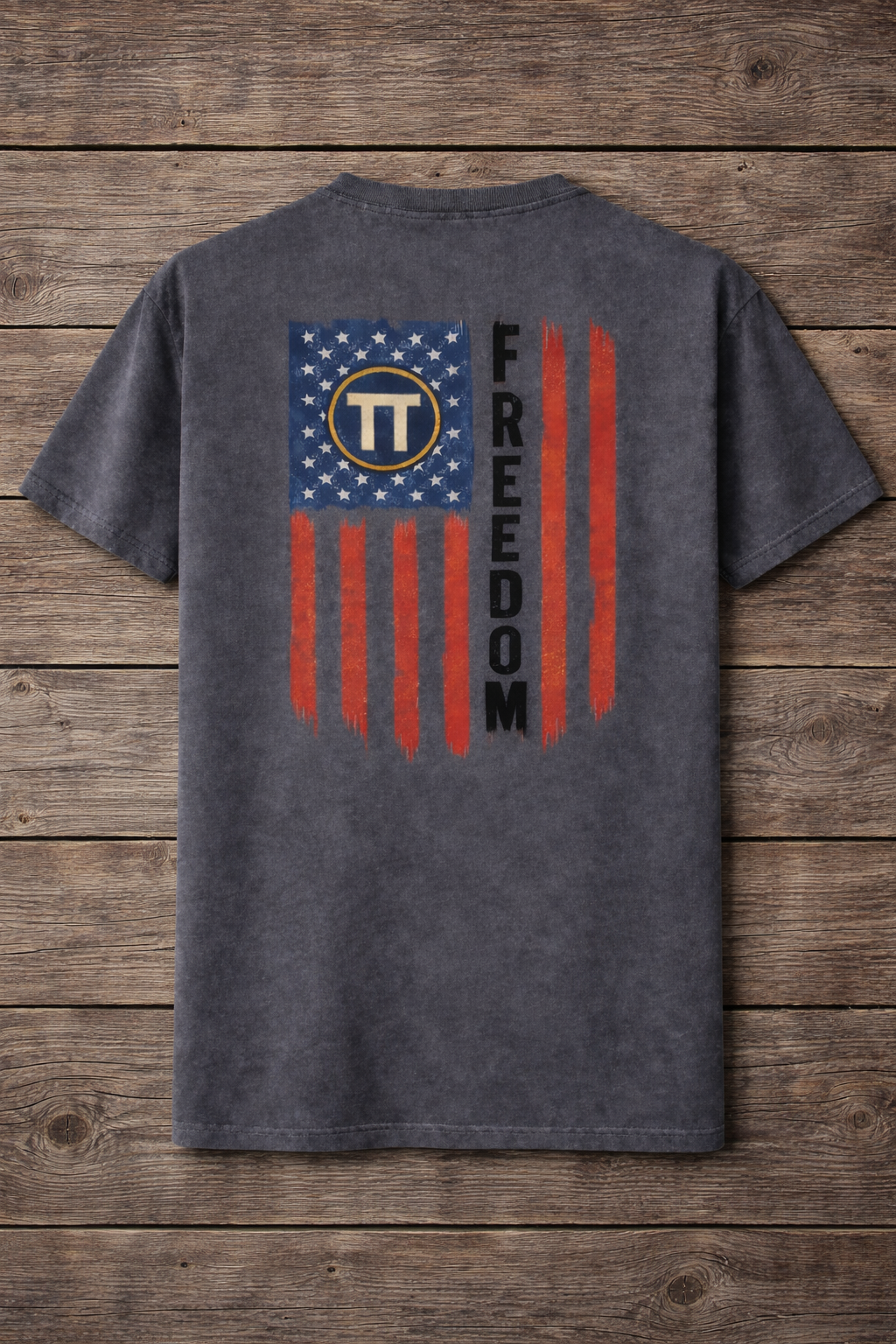 Territory Threads Freedom Flag Design Short Sleeve Premium T-Shirt
