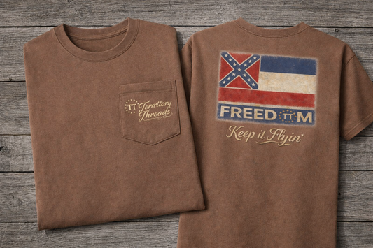 Old Mississippi Flag Freedom Design Short Sleeve Premium T-Shirt