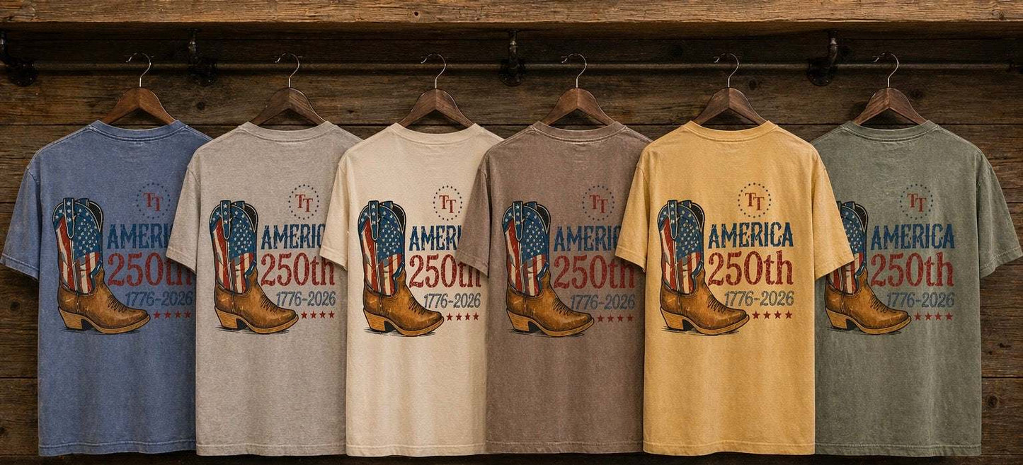 America 250th Boot Design Short Sleeve Premium T-Shirt 