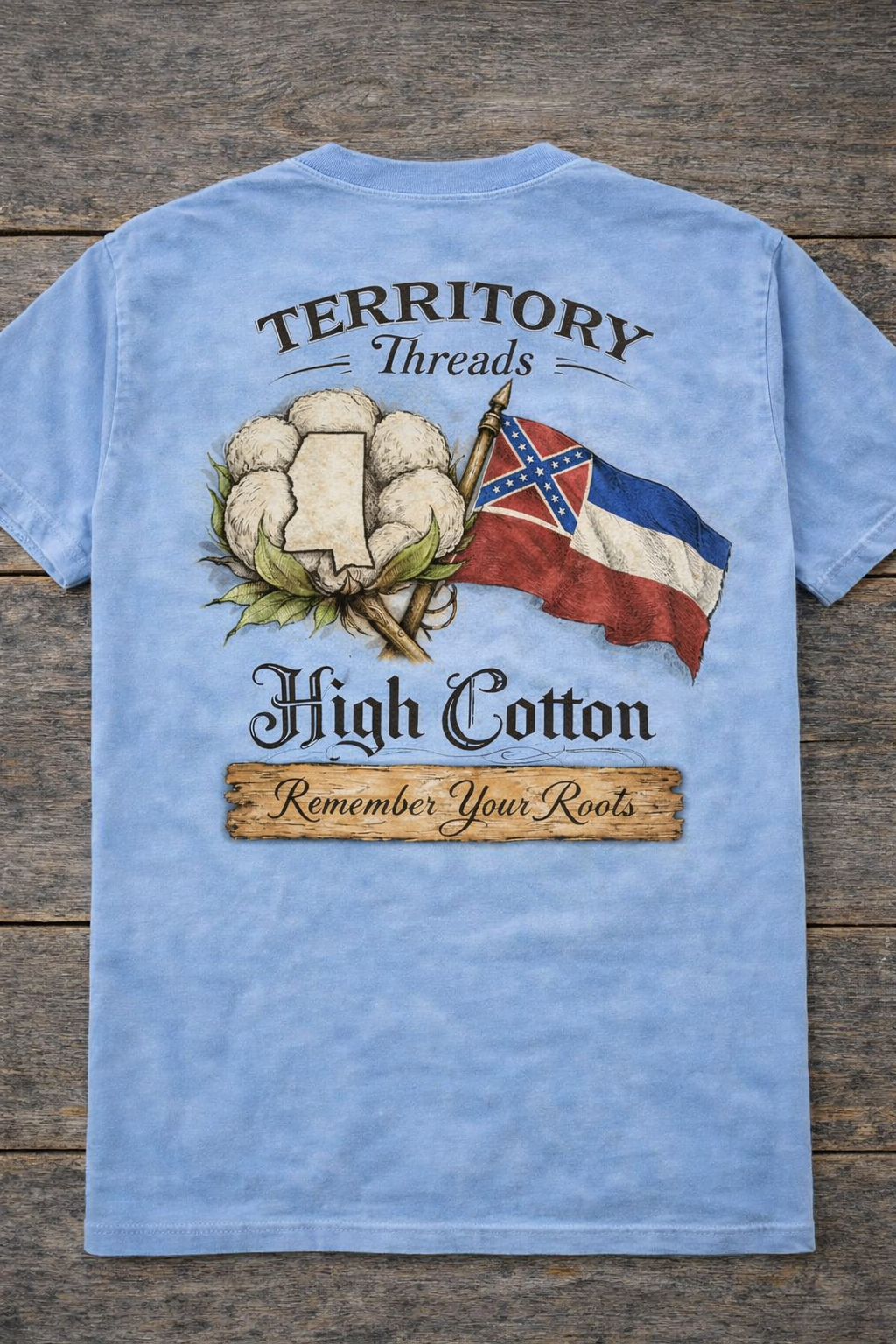 Old Mississippi Flag High Cotton Short Sleeve Premium T-Shirt 