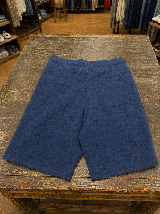 Charcoal gray super soft fleece shorts with embroidered Rebel Battle Flag and elastic waistband