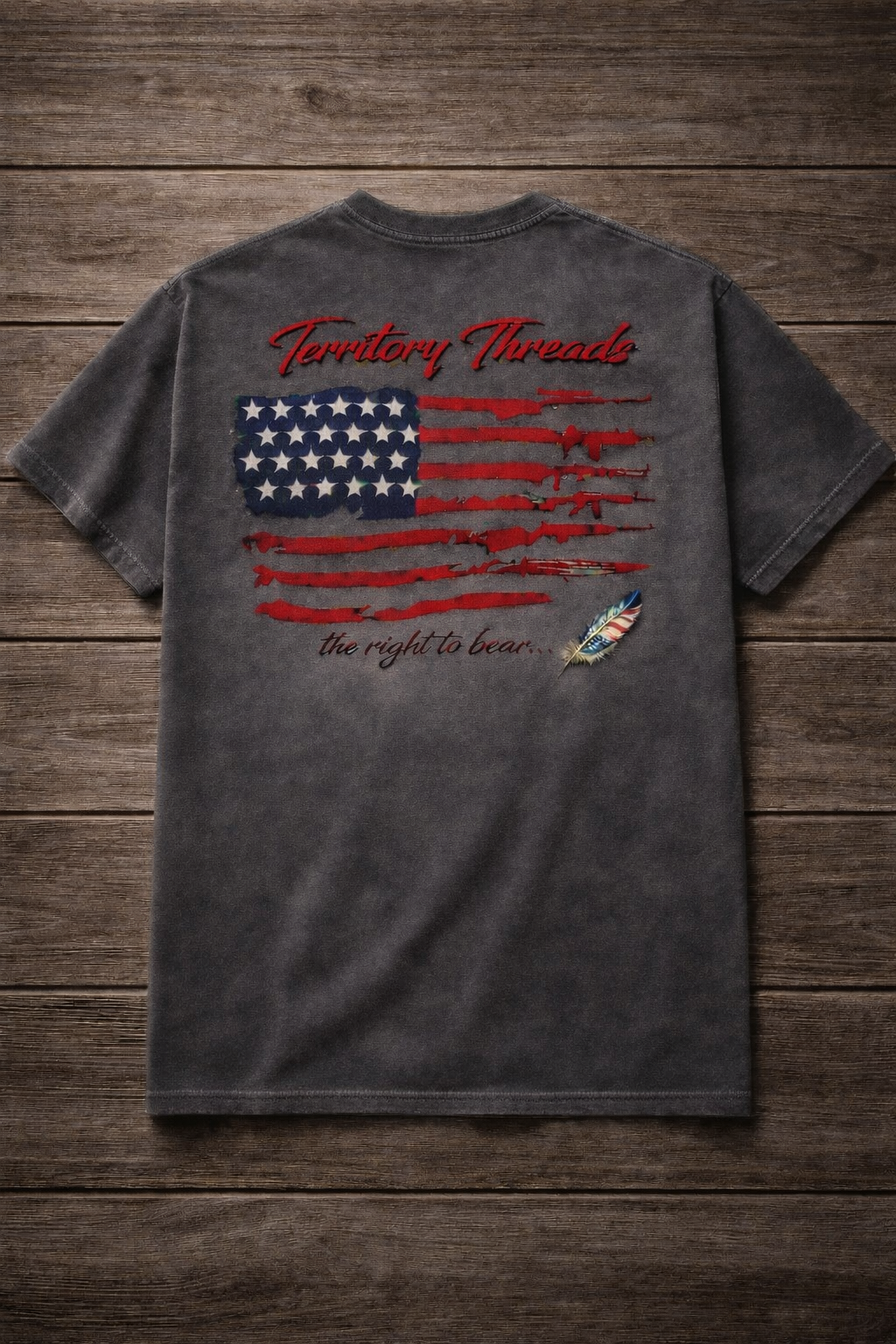 Territory Threads Right to Bear Short Sleeve Premium T-Shirt 100% Ring-spun Cotton