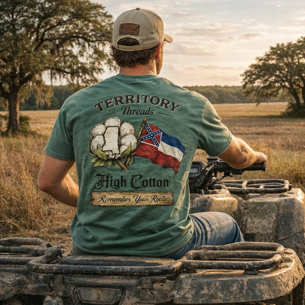 Old Mississippi Flag High Cotton Short Sleeve Premium T-Shirt 