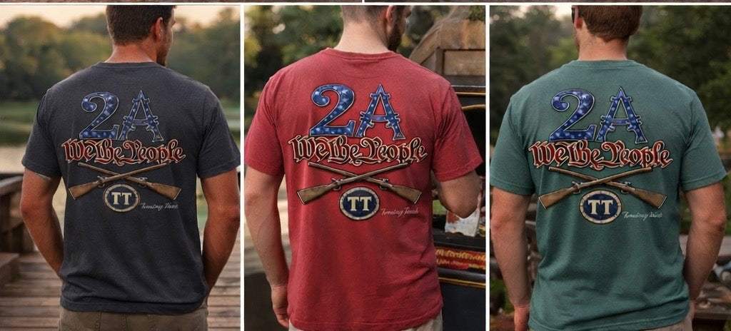 We the People Crossed Muskets Territory Threads Premium T-Shirt On Models