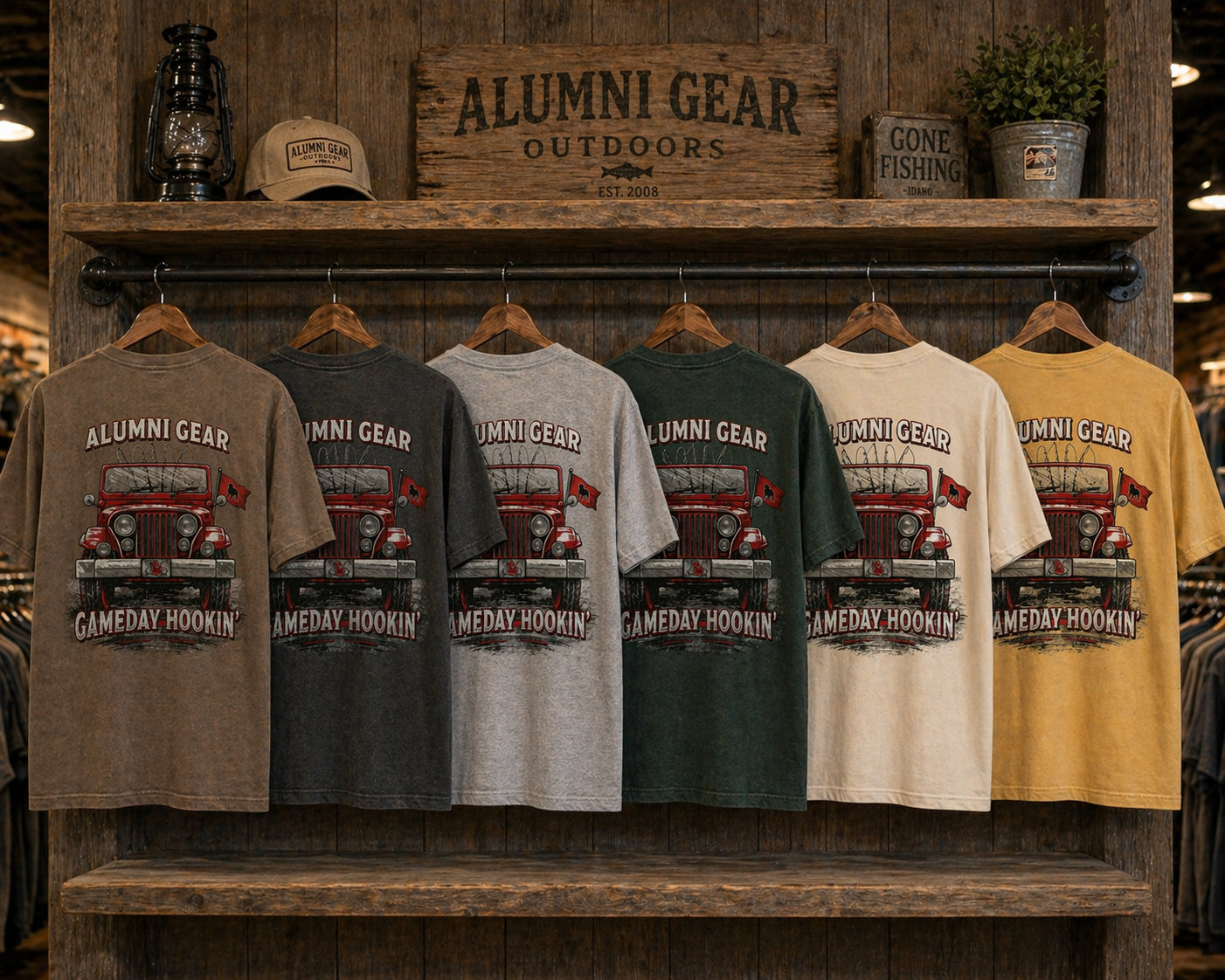 Gameday Hookin Georgia Fishing Design Premium T-Shirt Collection