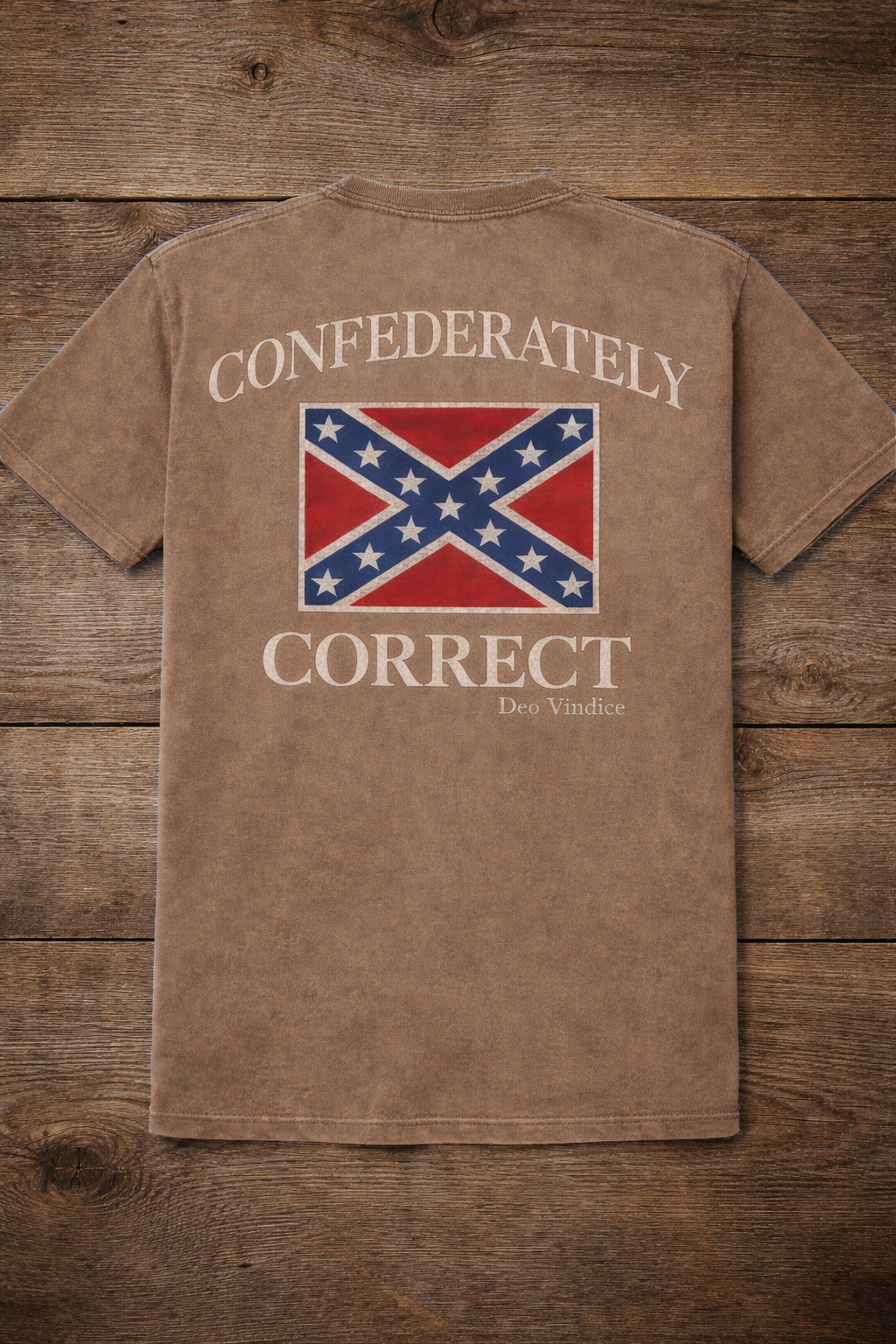 Confederately Correct with Flag Short Sleeve Premium T-Shirt 100 Percent Cotton