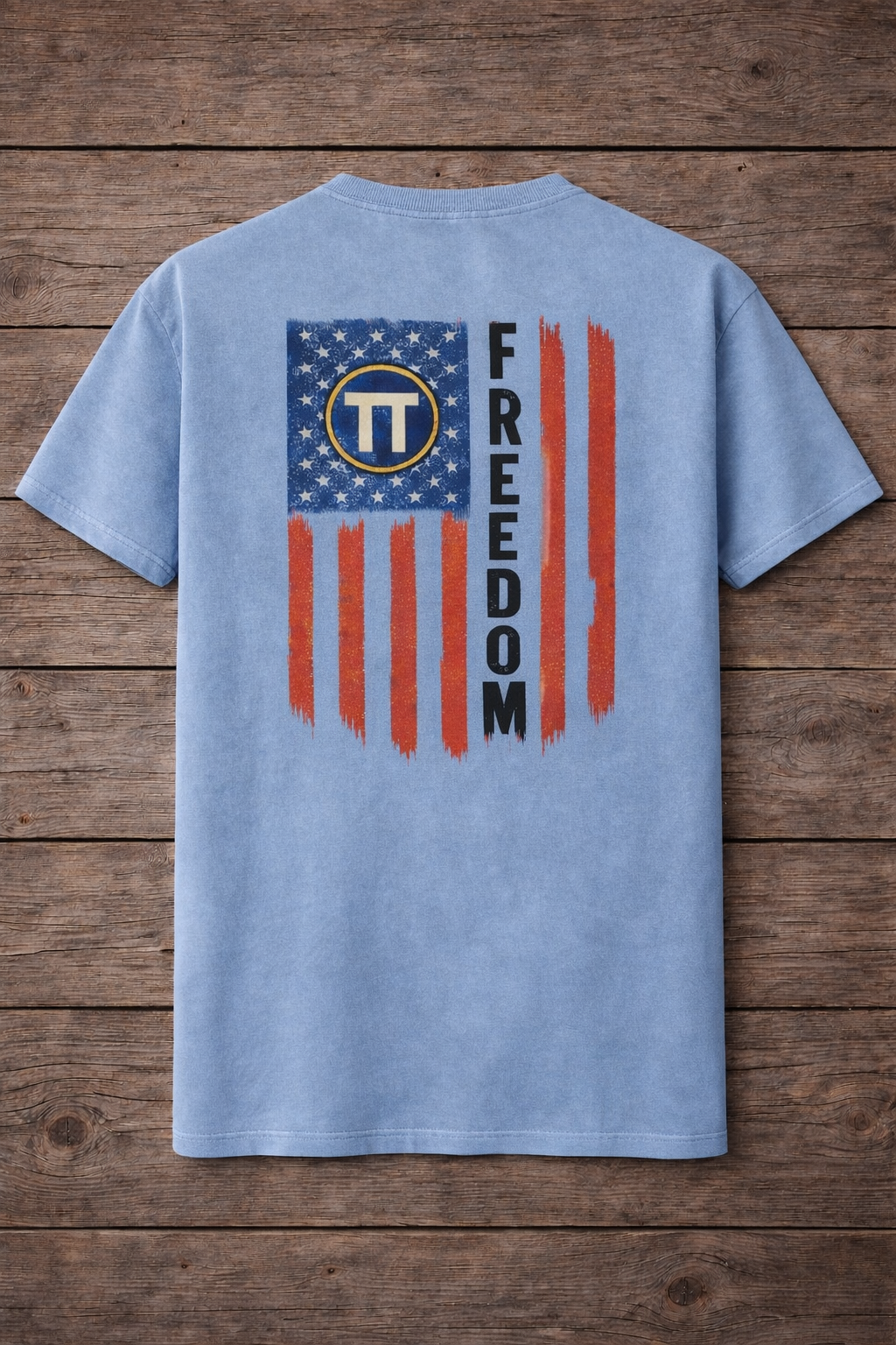 Territory Threads Freedom Flag Design Short Sleeve Premium T-Shirt