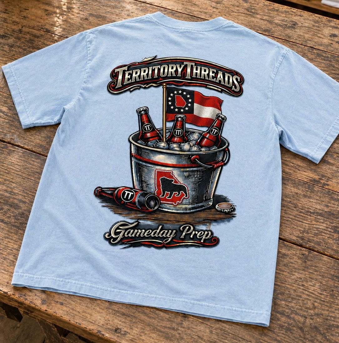 Gameday Ready Georgia Beer Bucket Design Design Premium T-Shirt in Powder Blue