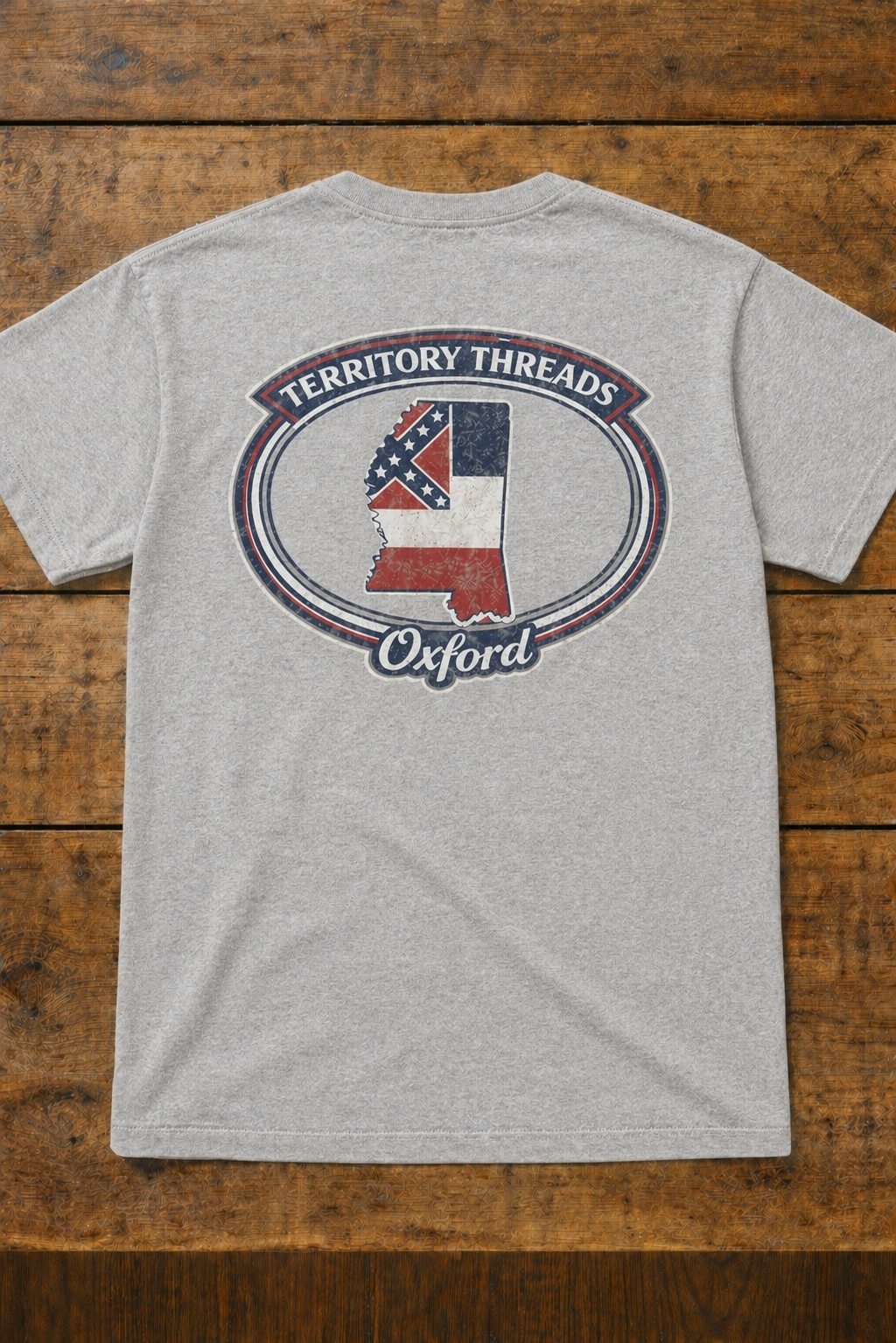 Oxford Mississippi Design School Colors T-Shirt Gray