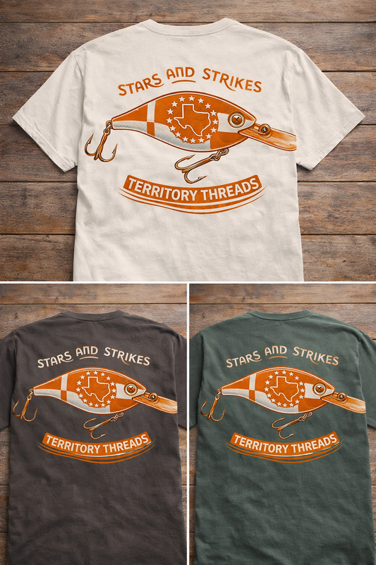 Texas Burnt Orange Stars and Strikes Design T-Shirt