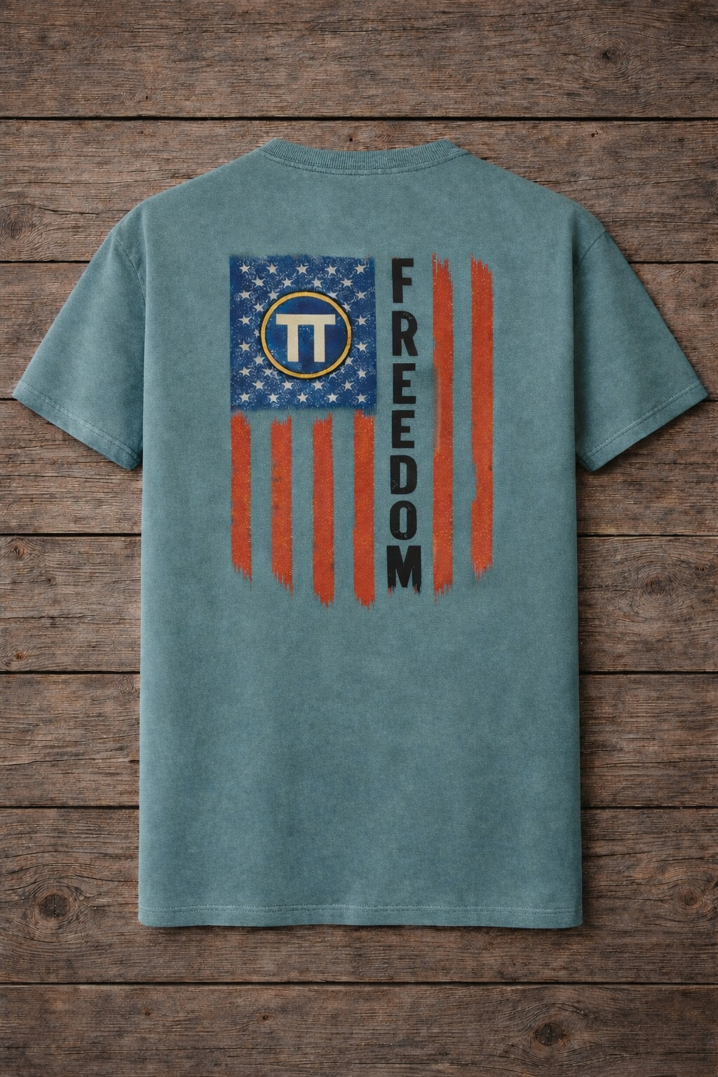 Territory Threads Freedom Flag Design Short Sleeve Premium T-Shirt