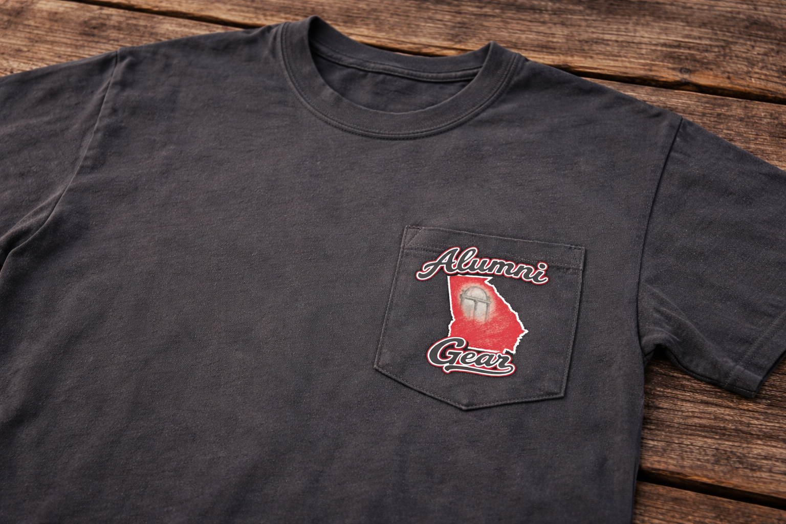 Alumni Gear My Dang Ball Design with Georgia Stick Flag in Bulldog's Mouth Short Sleeve Premium T-Shirt 