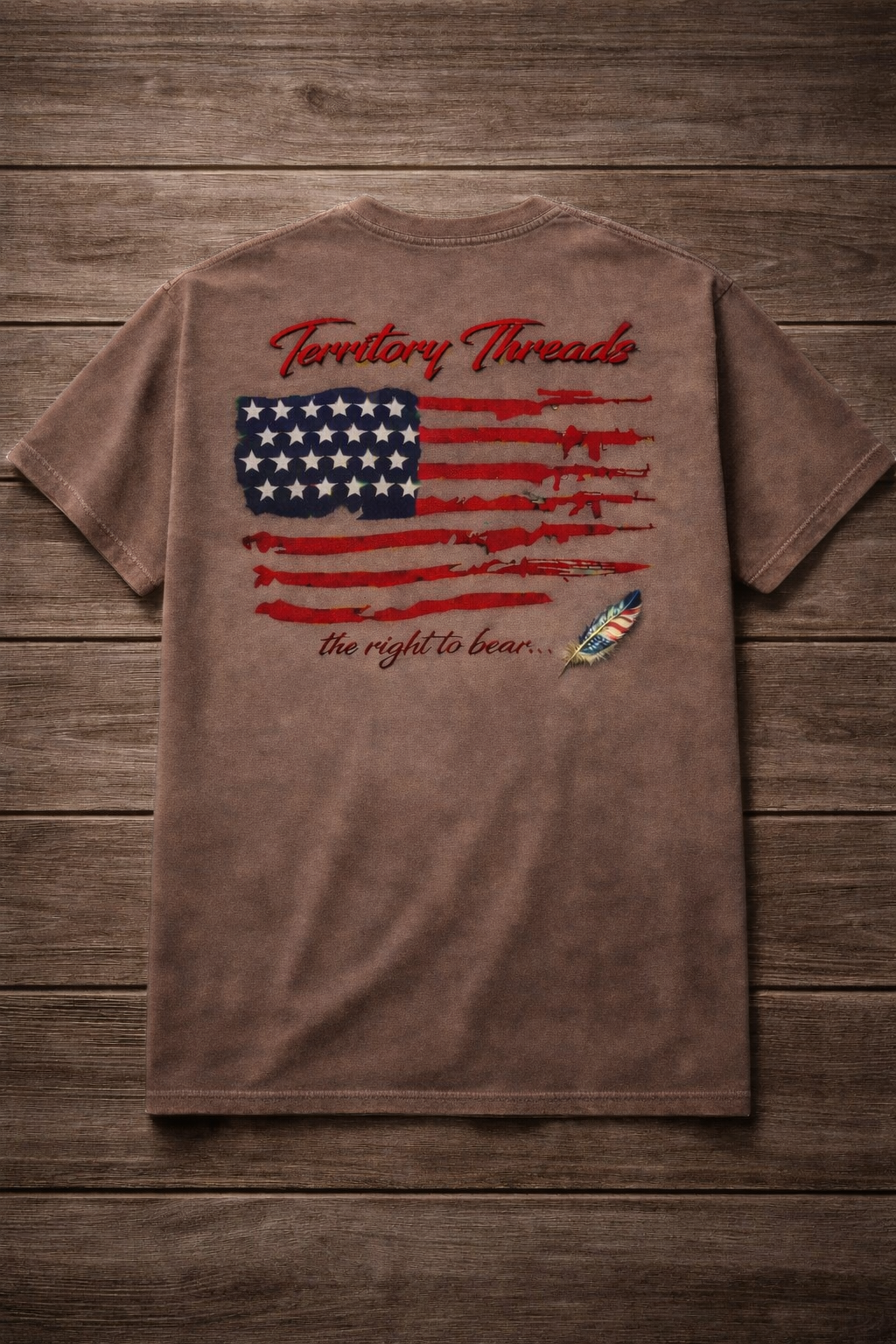 Territory Threads Right to Bear Short Sleeve Premium T-Shirt 100% Ring-spun Cotton