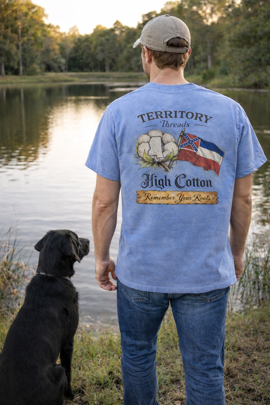 Old Mississippi Flag High Cotton Short Sleeve Premium T-Shirt 